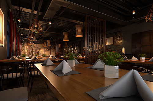 广西简约大气中式风格餐厅设计装修效果图