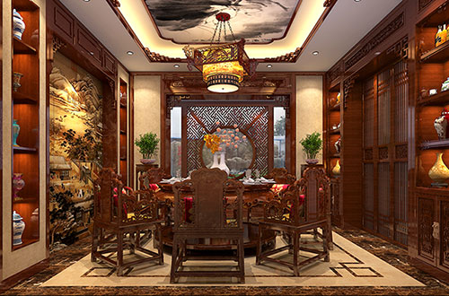 广西温馨雅致的古典中式家庭装修设计效果图