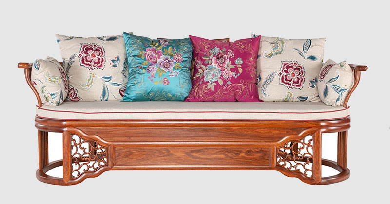 广西翠玲珑中式实木三人沙发效果图
