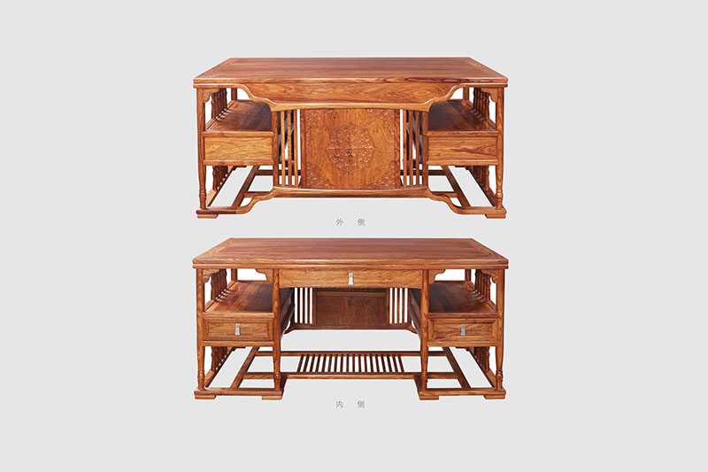 广西中式家居装饰书房桌椅组合家具效果图